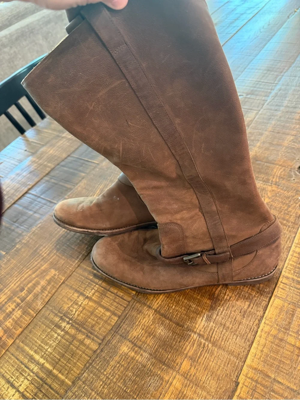 Women’s Brown Leather Tall Boots - Classic Pull-On Style